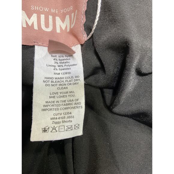 Show Me Your Mumu 'Ziggy' Black Nylon Shorts Size L - Picture 5 of 5